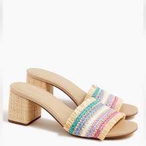 JCrew Woven Mule Heels Slides Sz 8.5 NEW